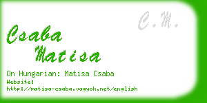 csaba matisa business card